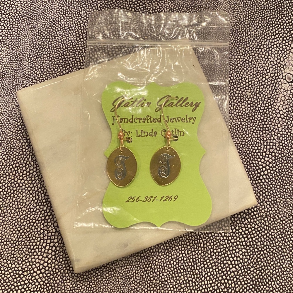 T Monogrammed Earrings